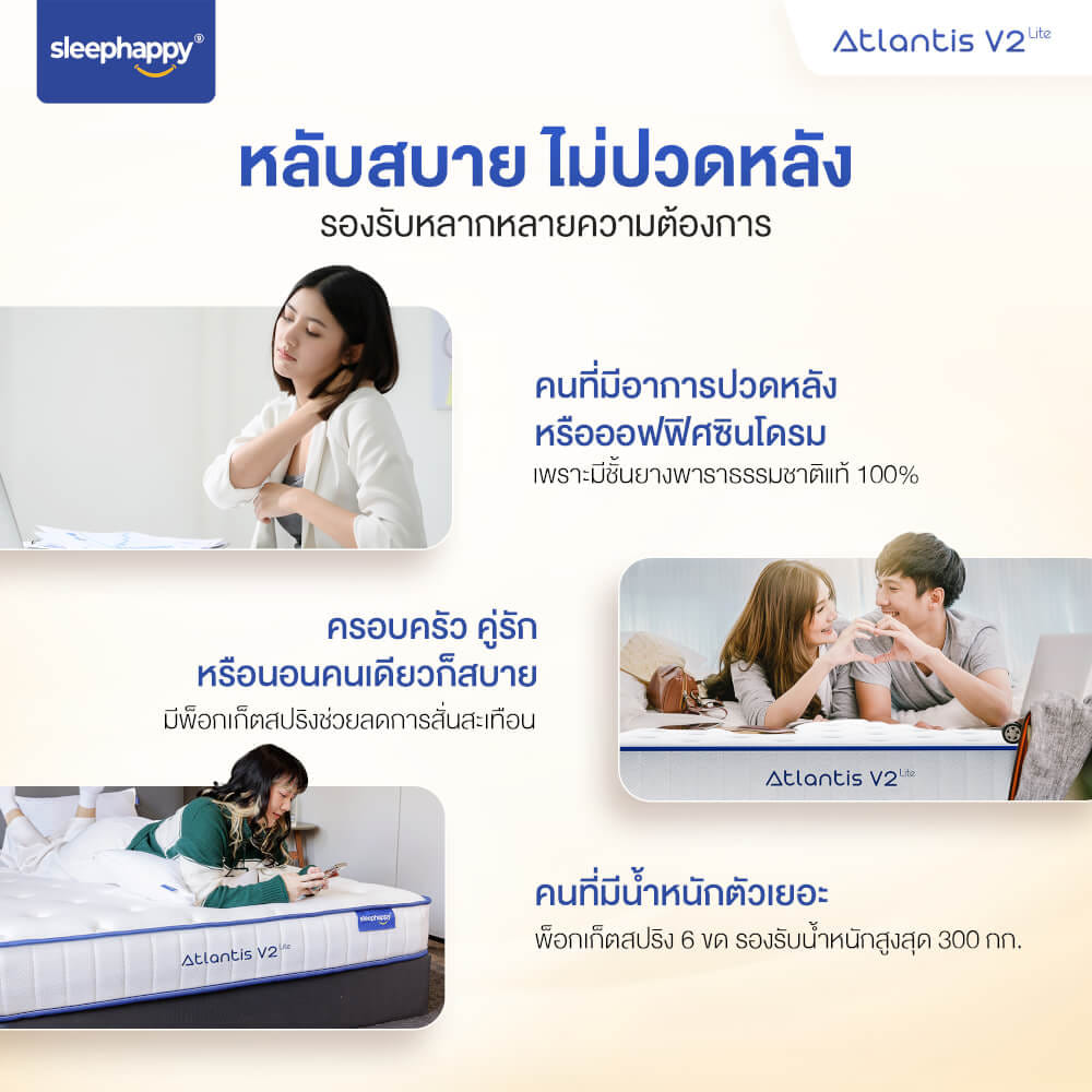 ที่นอน 5 ฟุต SLEEPHAPPY ATLANTIS V2 LITE หนา 7 นิ้ว_9